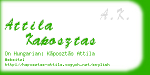 attila kaposztas business card
